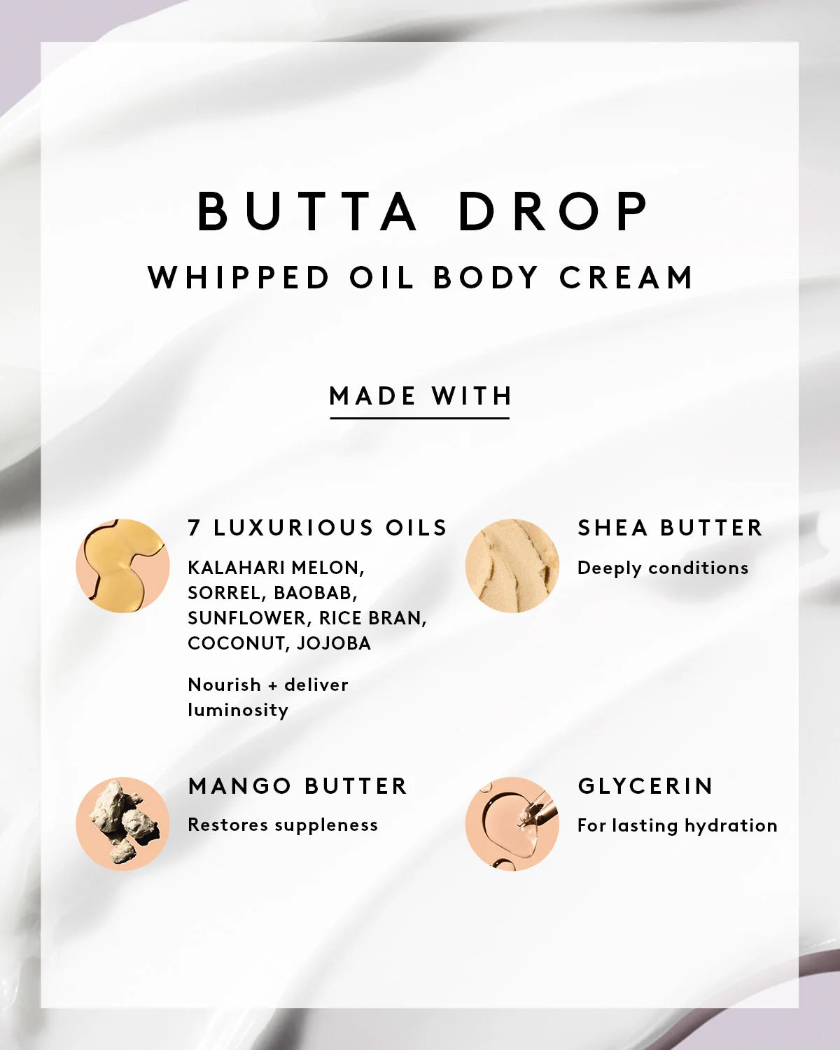 Crema corporal - BUTTA DROP WHIPPED OIL BODY CREAM WITH TROPICAL OILS + SHEA BUTTER