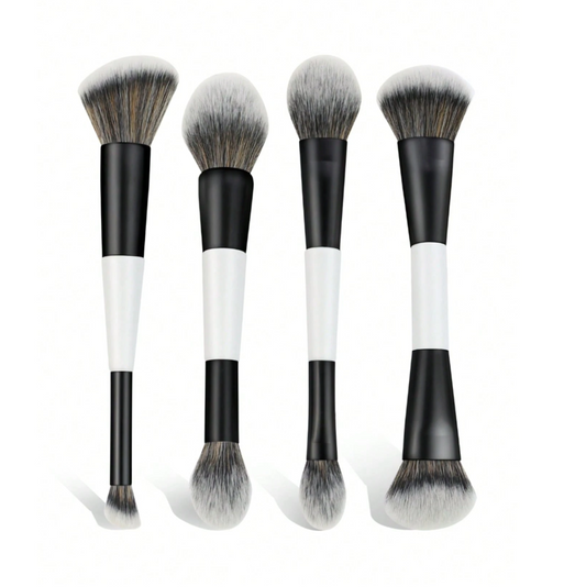 Kit Brochas Base, Rubor, Polvos, Iluminador, Contorno y Corrector - x4