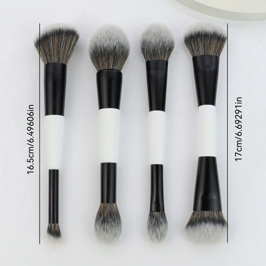 Kit Brochas Base, Rubor, Polvos, Iluminador, Contorno y Corrector - x4