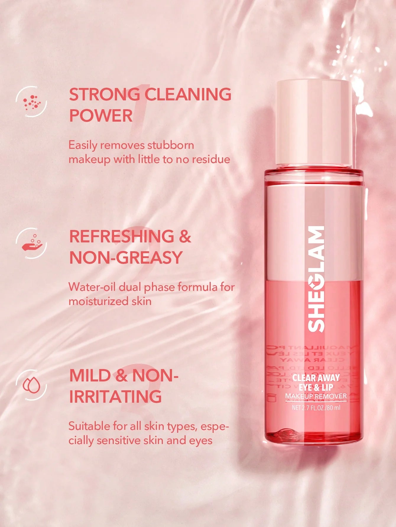 Desmaquillante CLEAR AWAY EYE & LIP MAKEUP REMOVER - SHEGLAM