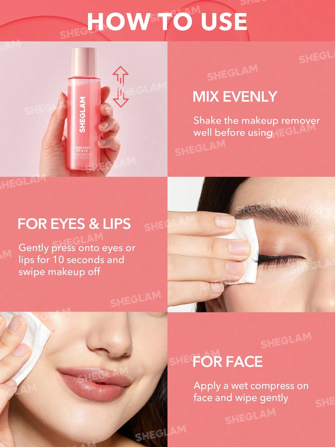 Desmaquillante CLEAR AWAY EYE & LIP MAKEUP REMOVER - SHEGLAM