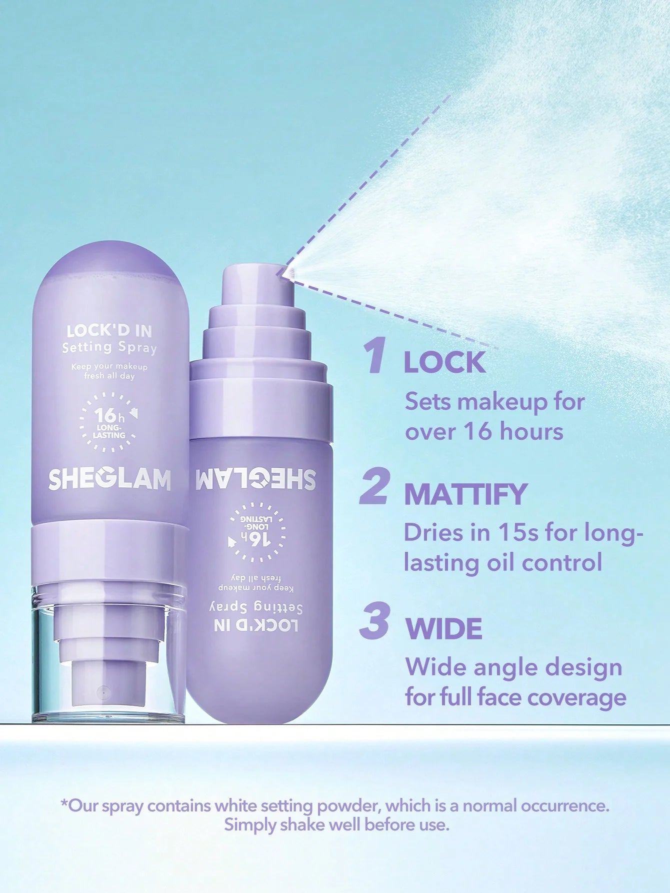 Fijador de maquillaje LOCK'D IN SETTING SPRAY - SHEGLAM