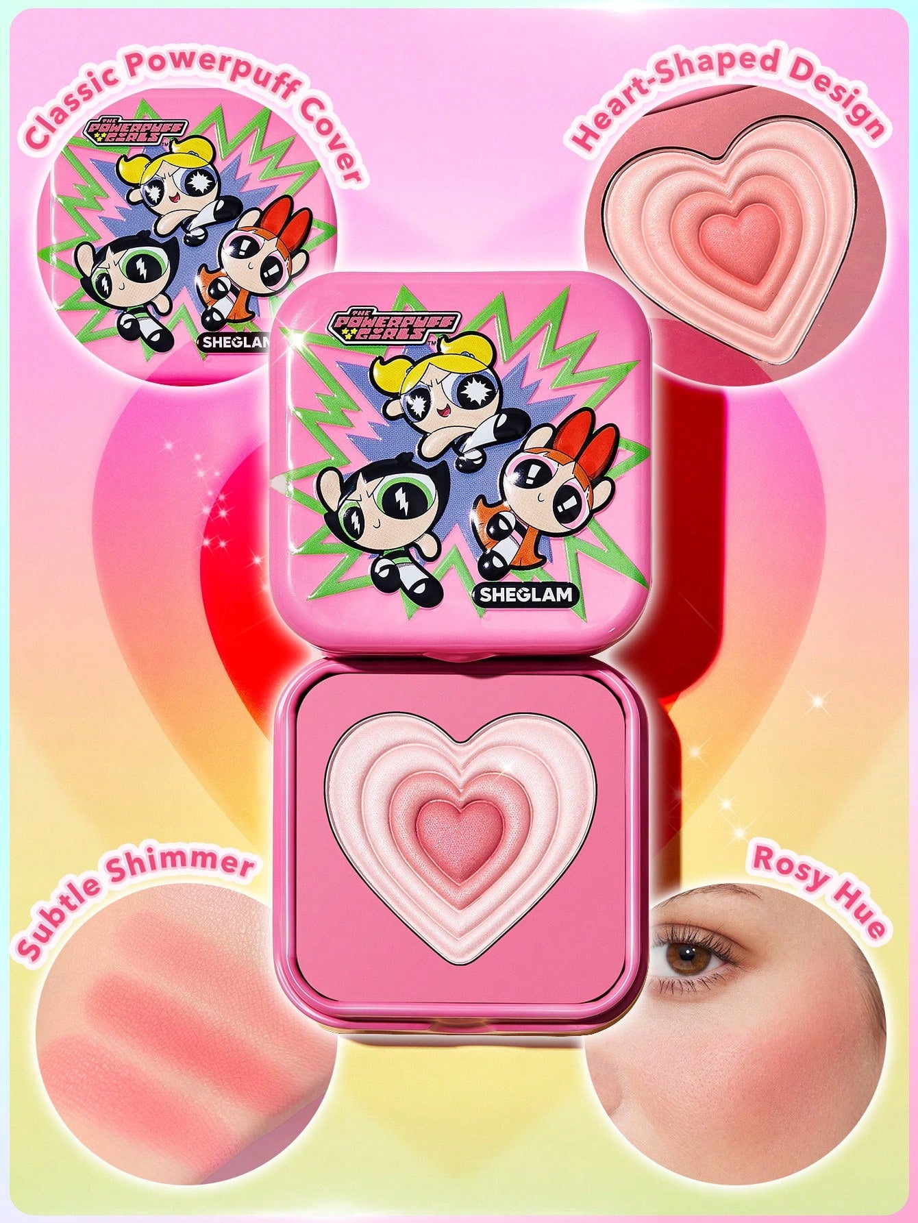 Rubor compacto - The Powerpuff Girls Tough Love Shimmer Blush - SHEGLAM