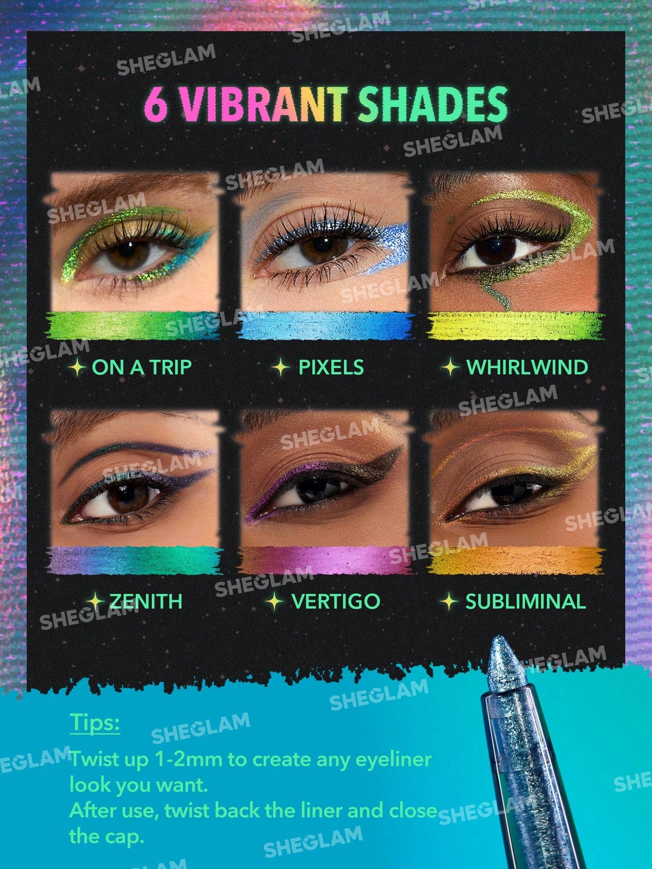 Delineador ojos Chroma Zone Multichrome Gel Liner - SHEGLAM