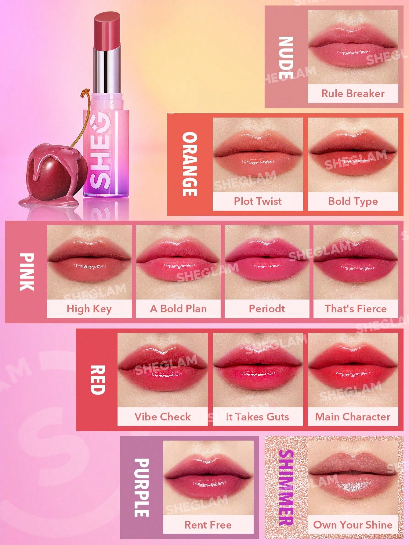 Labial Mirror Kiss High-Shine Lipstick - SHEGLAM