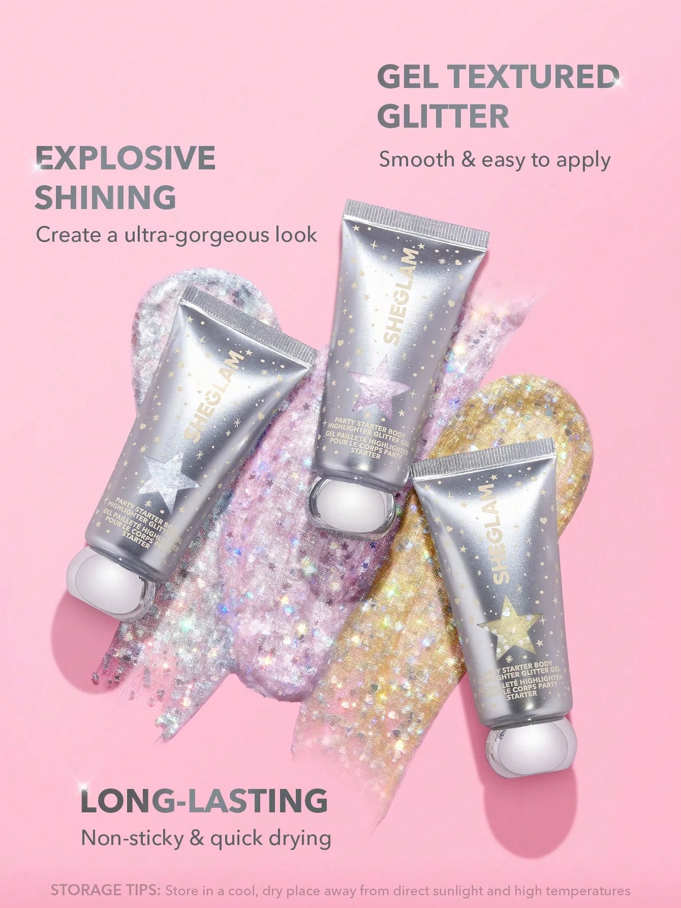 Iluminador corporal PARTY STARTER BODY HIGHLIGHTER GLITTER GEL - SHEGLAM