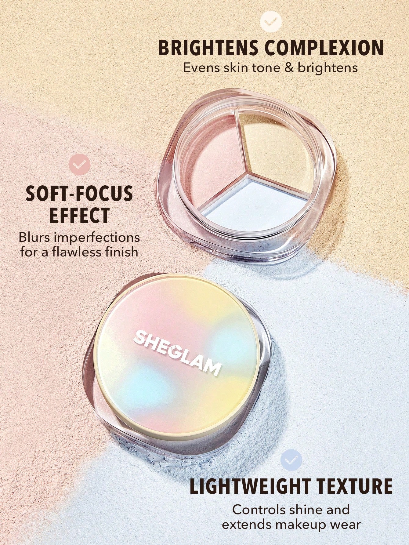 Polvo suelto Radiance Ring 3-In-1 Correcting Setting Powder - SHEGLAM